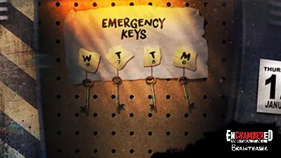 A restless spirit in one of the escape rooms likes to play tricks on the staff. It locked a door to an escape game with the key inside. Can you solve our cryptic emergency key system before the next booking?