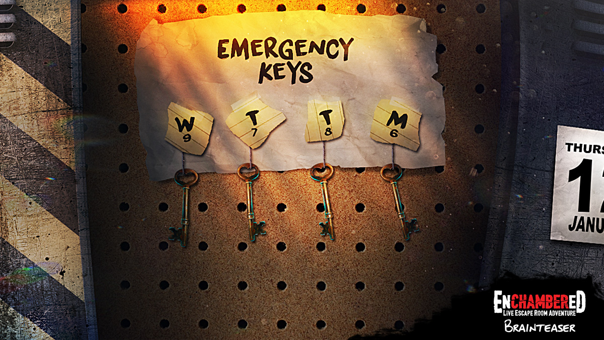 Enchambered Live Escape Room Adventure Brain Teaser Emergency Keys