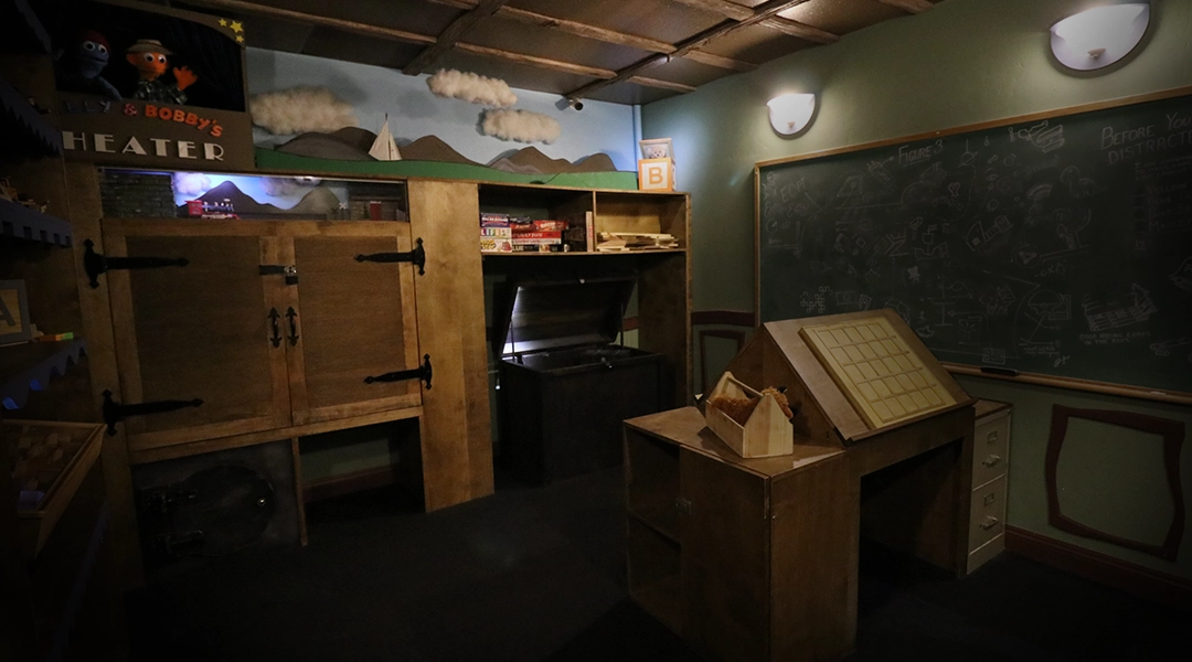 Toy shop escape room at Enchambered, sized for small groups of 2 to 4 players